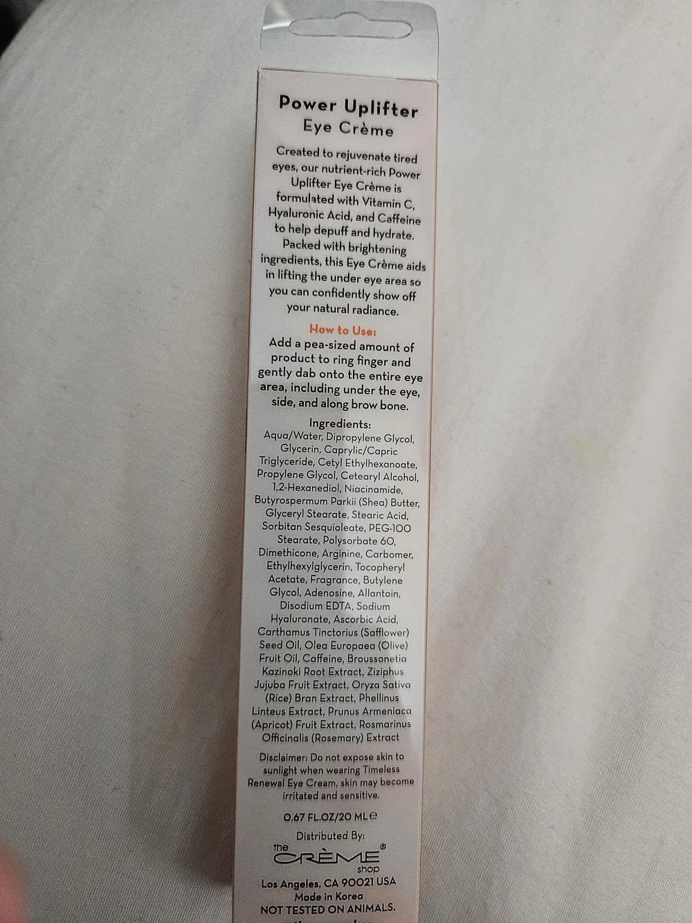 The Crème Shop Power Uplifter Eye Crème - Peach Tone